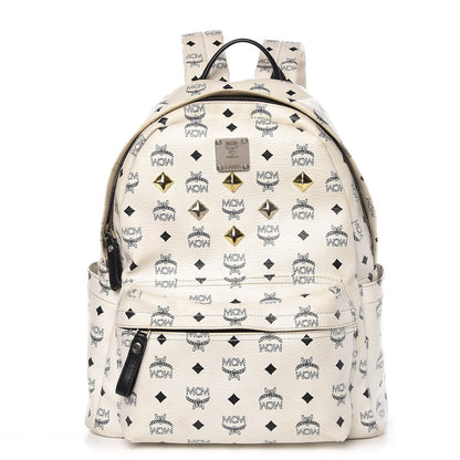 MCM Visetos Studded Medium Stark Backpack White 1 of 21
