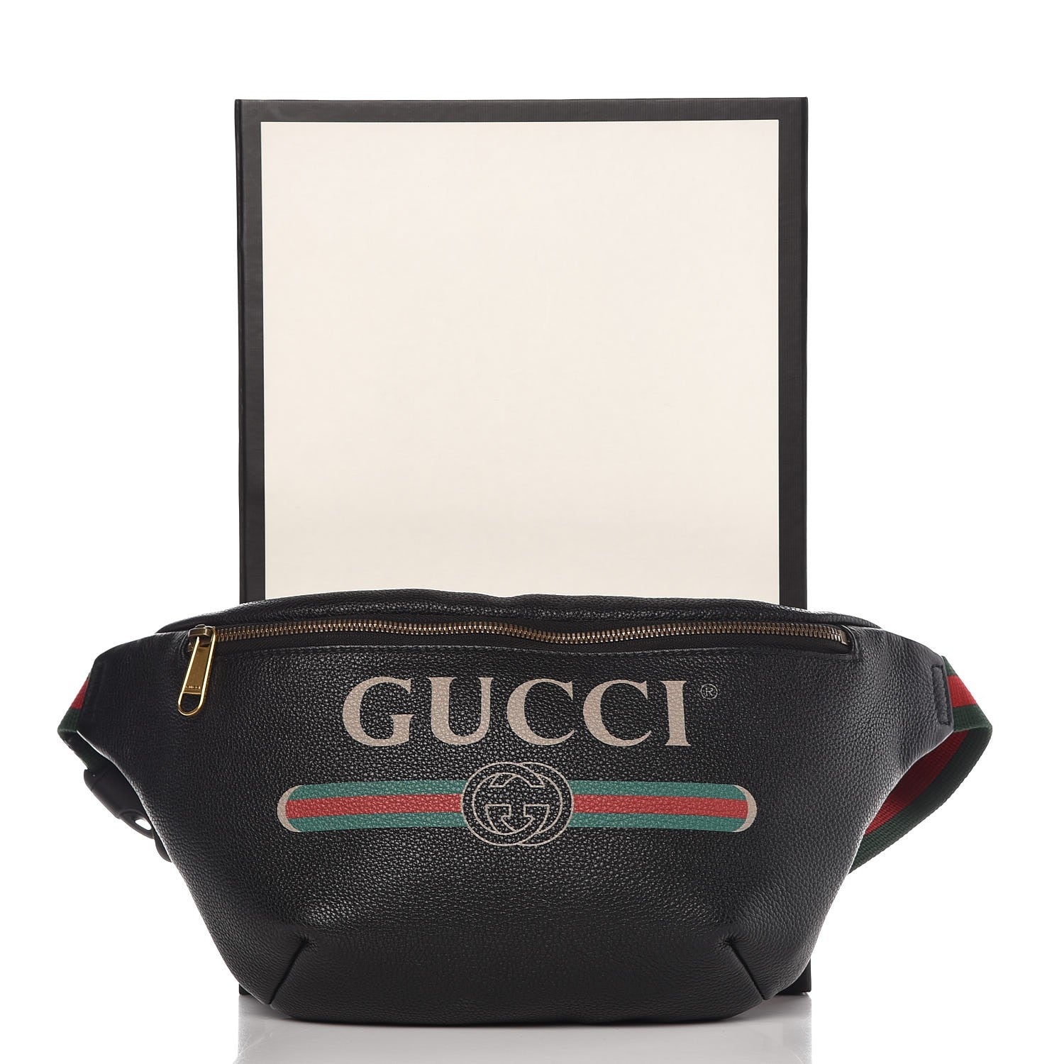 Gucci Grained Calfskin Logo Belt Bag Black 9 of 9