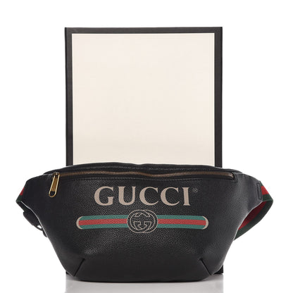 Gucci Grained Calfskin Logo Belt Bag Black 9 of 9