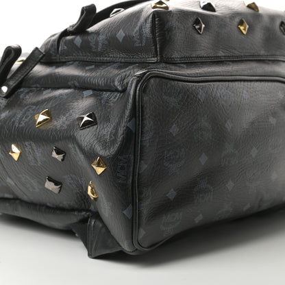 MCM Visetos Medium Studded Stark Backpack Black 9 of 13