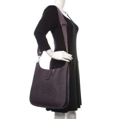 Hermes Taurillon Clemence Evelyne III GM Raisin 2 of 10