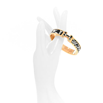 Hermes Enamel Printed Panoplie Equestre Narrow Clic Clac H Bracelet GM Positif Negatif 2 of 5