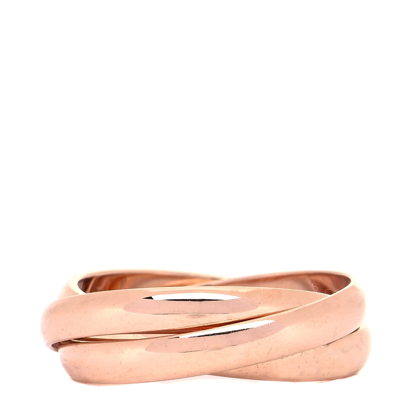18K Pink Gold Diamond Trinity Ring 51 5.75