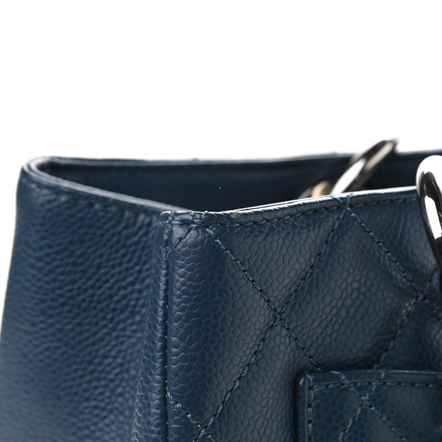 Caviar Quilted Grand Shopping Tote GST Dark Navy Blue