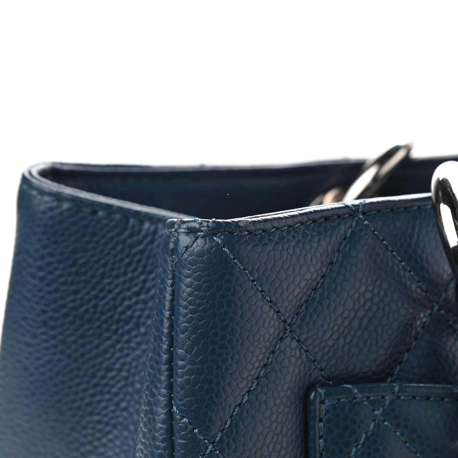 Chanel Caviar Quilted Grand Shopping Tote GST Dark Navy Blue 8 of 11