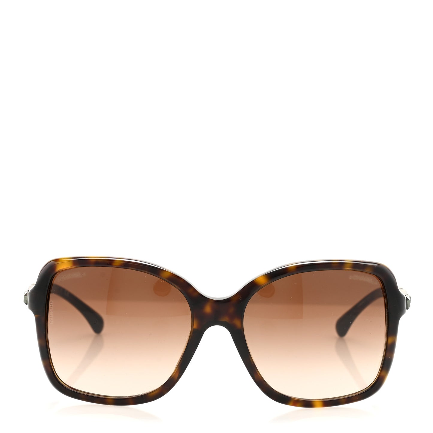 Crystal Baguette Square Sunglasses 5308-B Tortoise