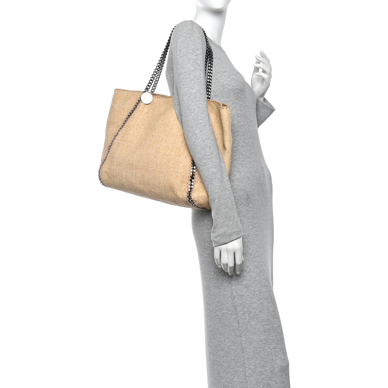 Stella McCartney Woven Raffia Falabella Tote Bag Natural 2 of 10