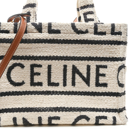 Celine Canvas Small All Over Cabas Thais White Black 7 of 10