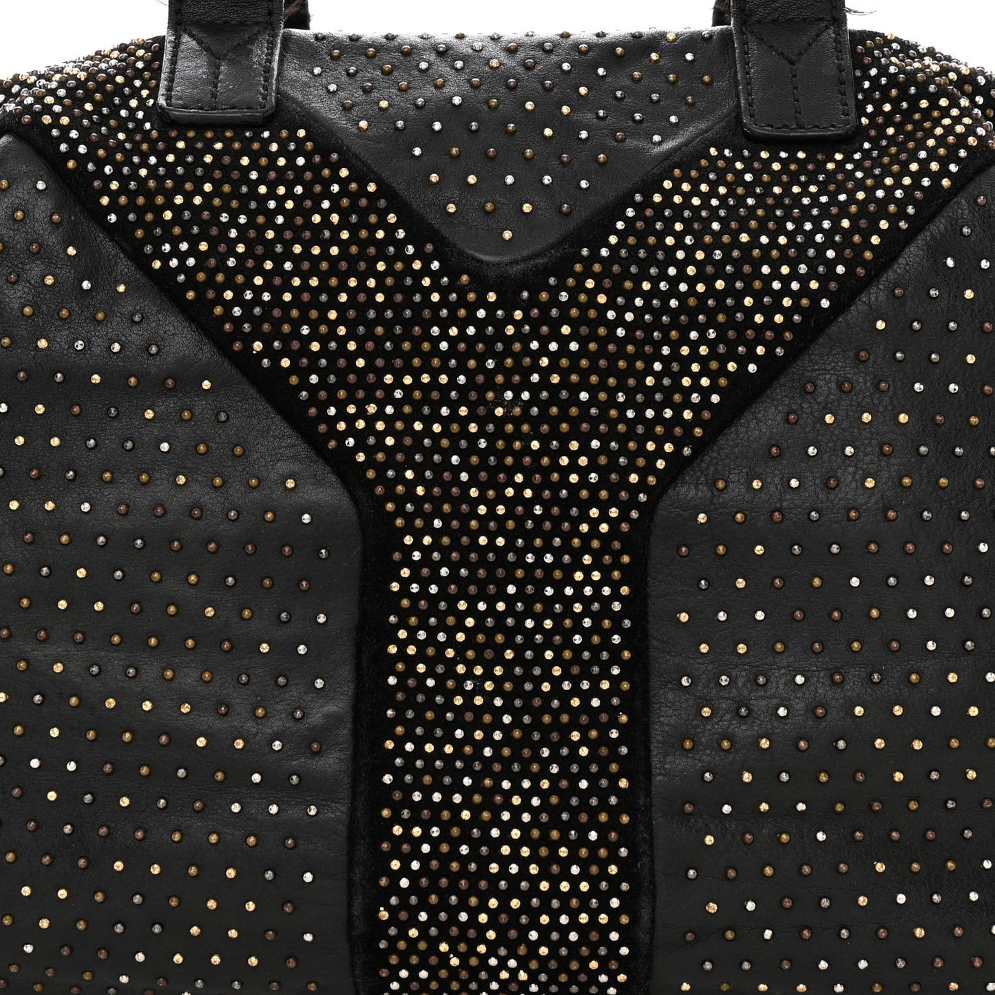 Calfskin Rock Studded Easy Sac Black