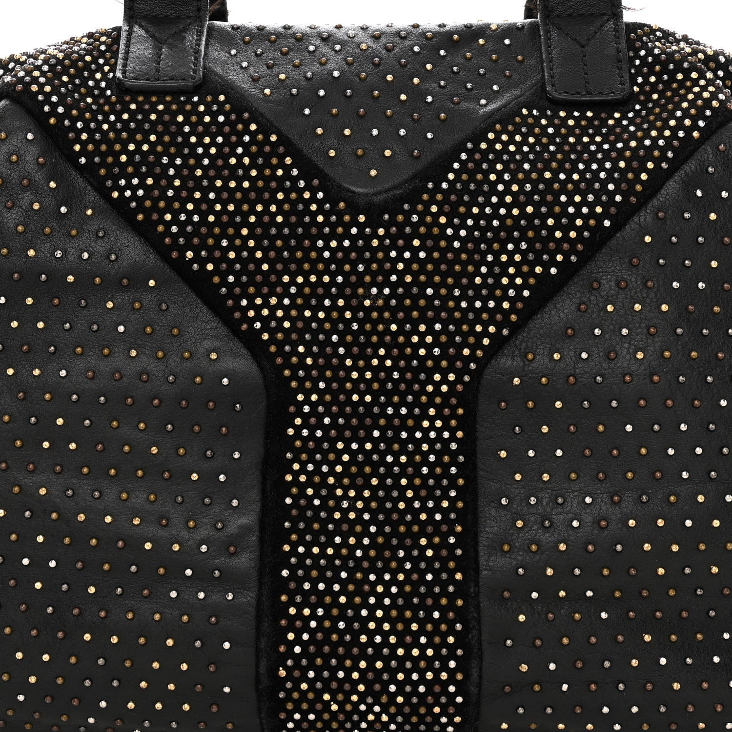 Saint Laurent Calfskin Rock Studded Easy Sac Black 8 of 24