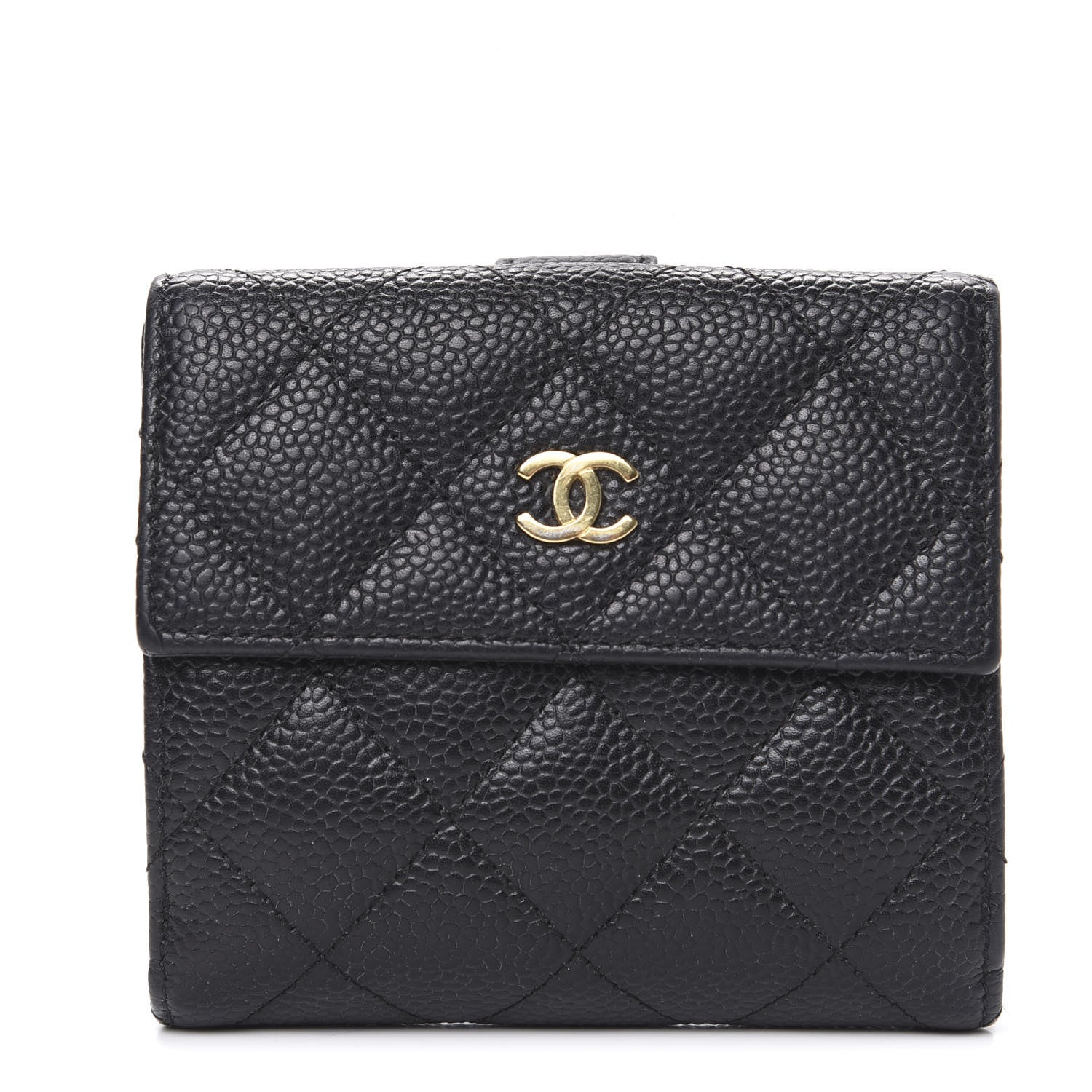 Chanel Caviar Quilted Compact Flap Wallet Black 1 of 8