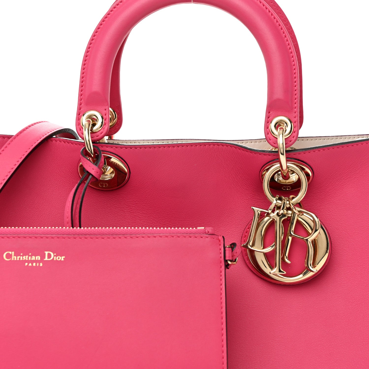 Christian Dior Smooth Calfskin Medium Diorissimo Tote Fuchsia 7 of 13