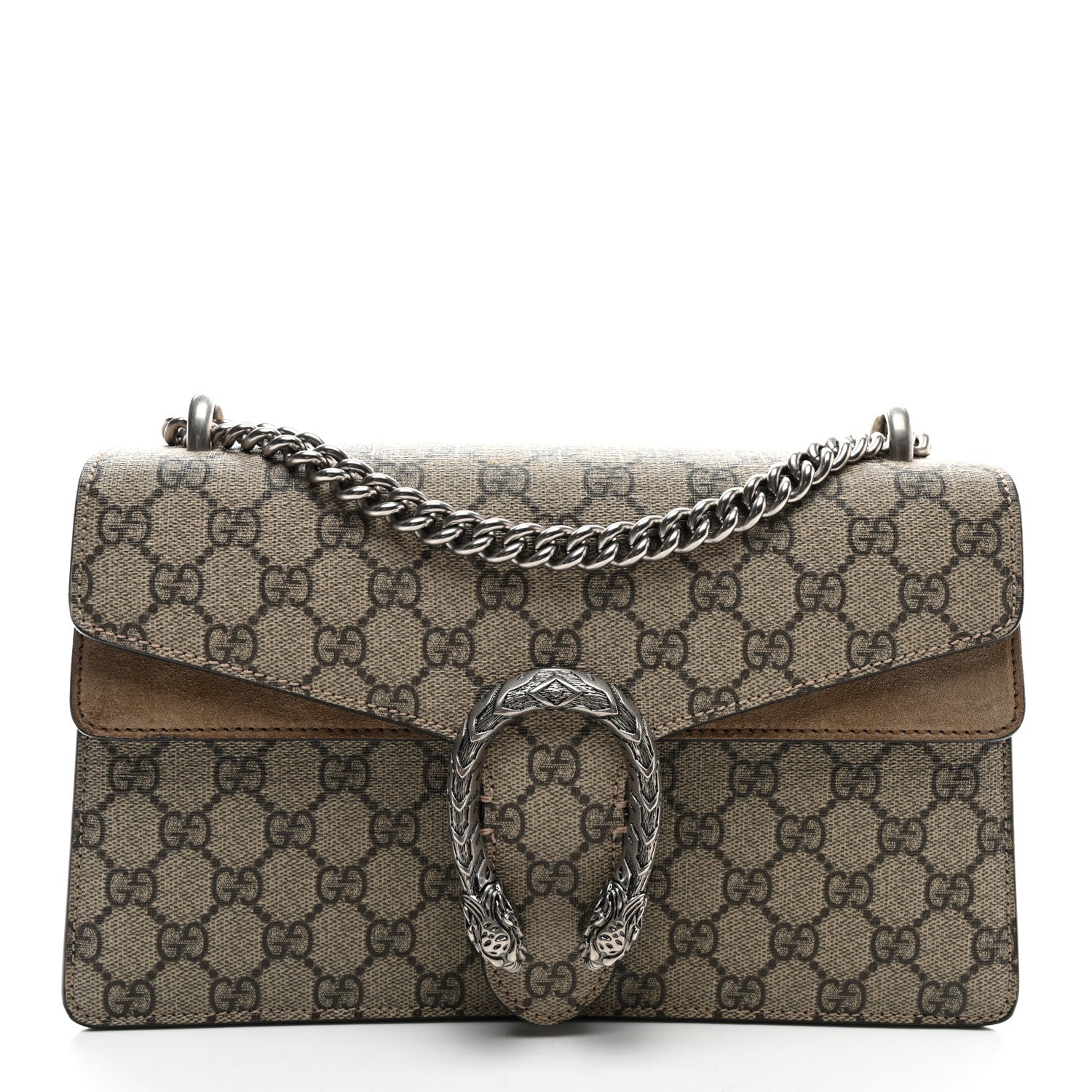 Gucci GG Supreme Monogram Small Dionysus Shoulder Bag Taupe 1 of 11