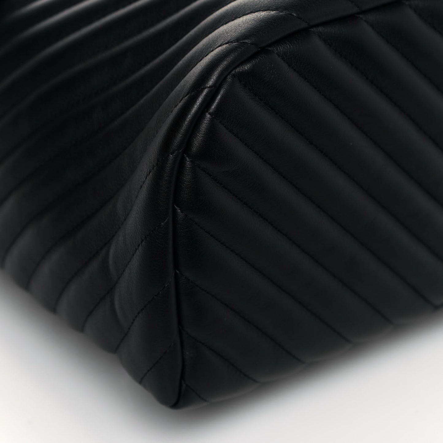 Calfskin Chevron Quilted Large Urban Spirit Backpack Black