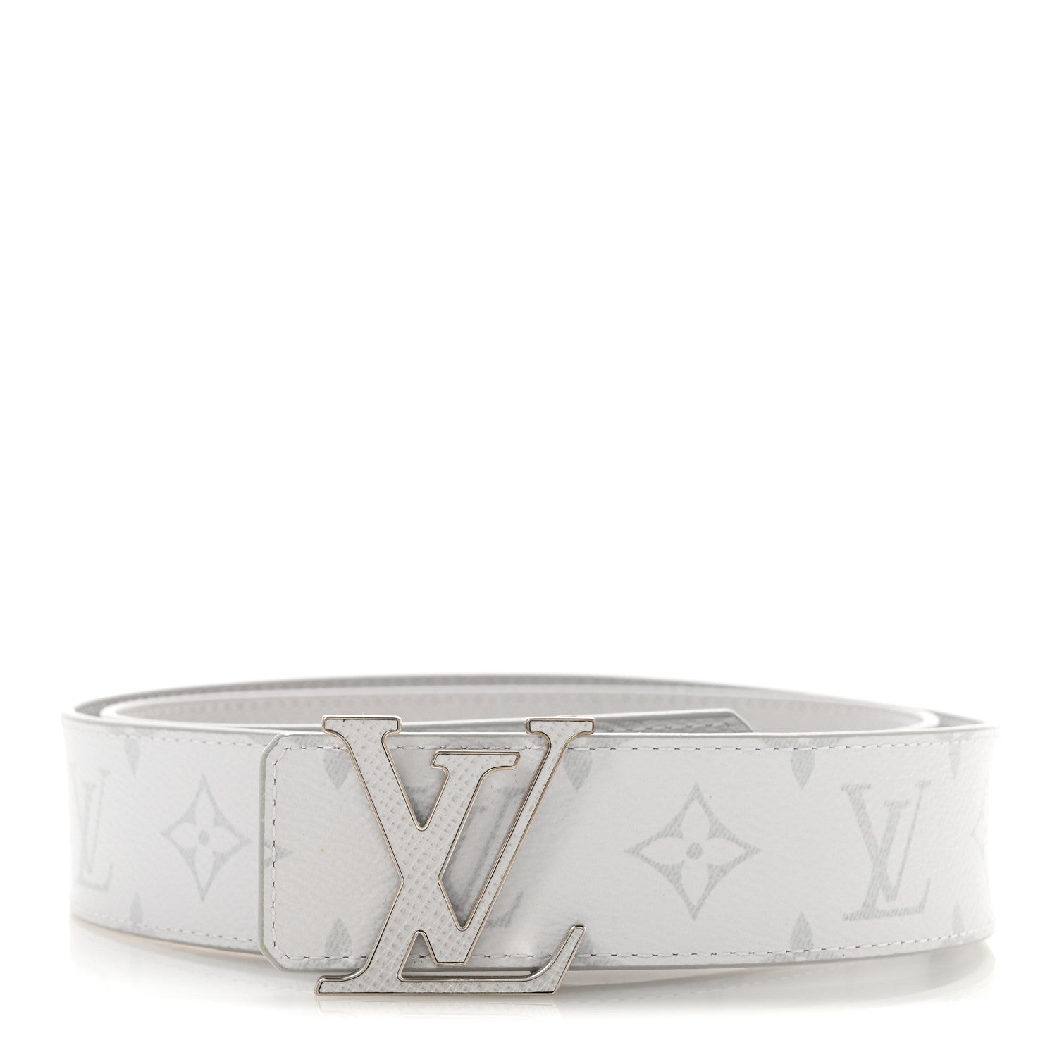 Louis Vuitton Taiga Monogram 40mm LV Initiales Belt 100 40 White 1 of 7