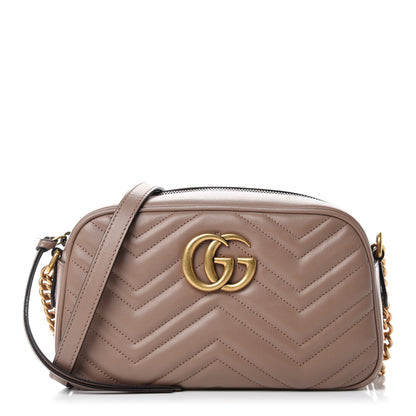 Gucci Calfskin Matelasse Small GG Marmont Chain Shoulder Bag Porcelain Rose 1 of 11