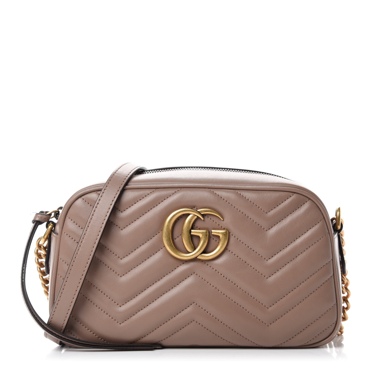 Gucci Calfskin Matelasse Small GG Marmont Chain Shoulder Bag Porcelain Rose 1 of 11