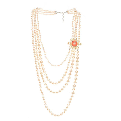 Chanel Pearl Multi Strand Long CC Necklace Gold 2 of 5
