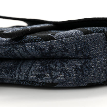 Christian Dior Canvas Embroidered Floral Saddle Bag Blue 9 of 10