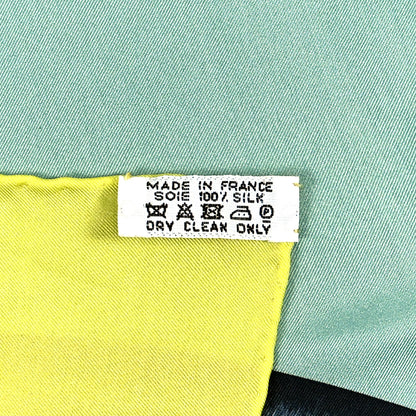 Hermes Silk Coup de Fouet Scarf 140 Vert Bleu 3 of 3