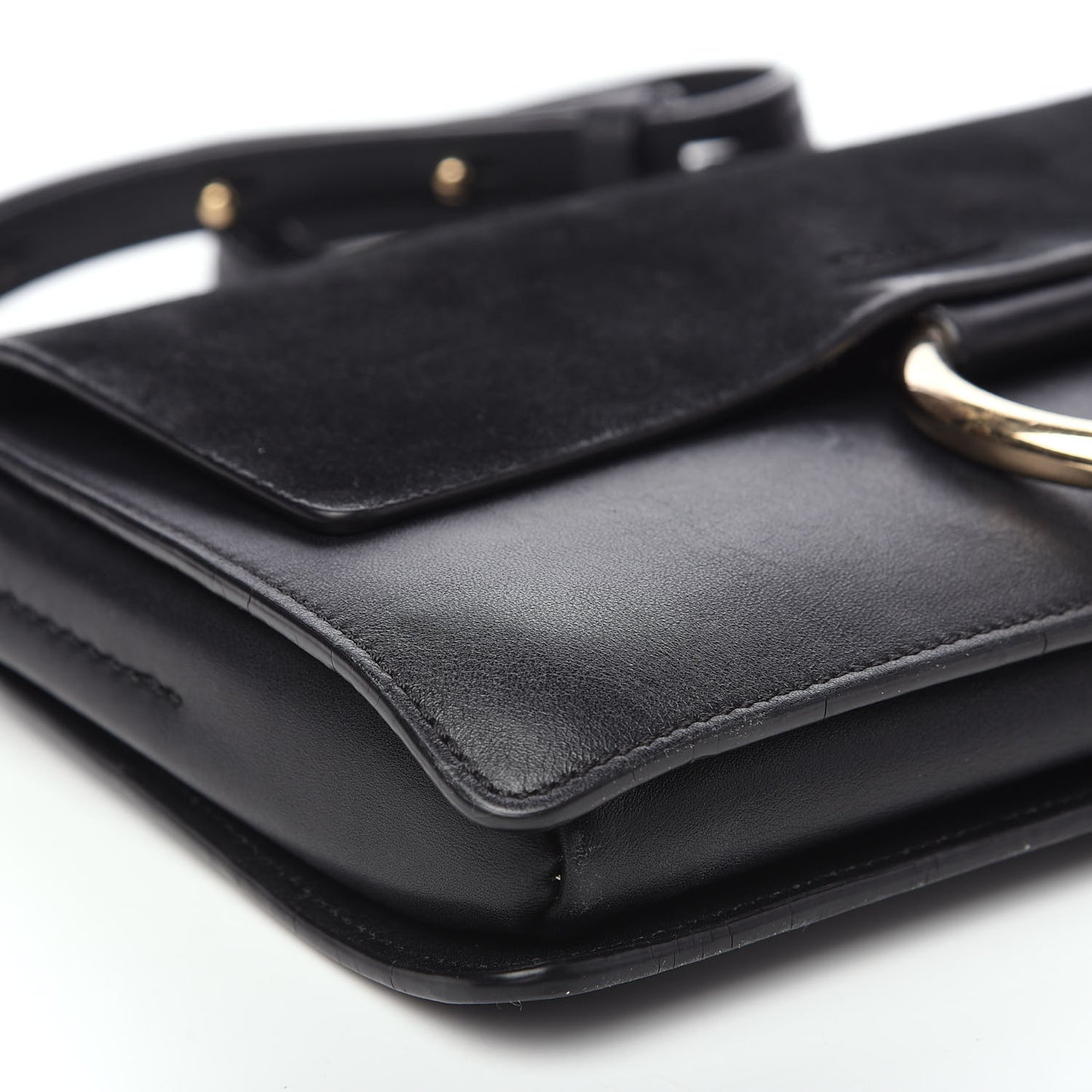 Suede Calfskin Small Faye Shoulder Bag Black