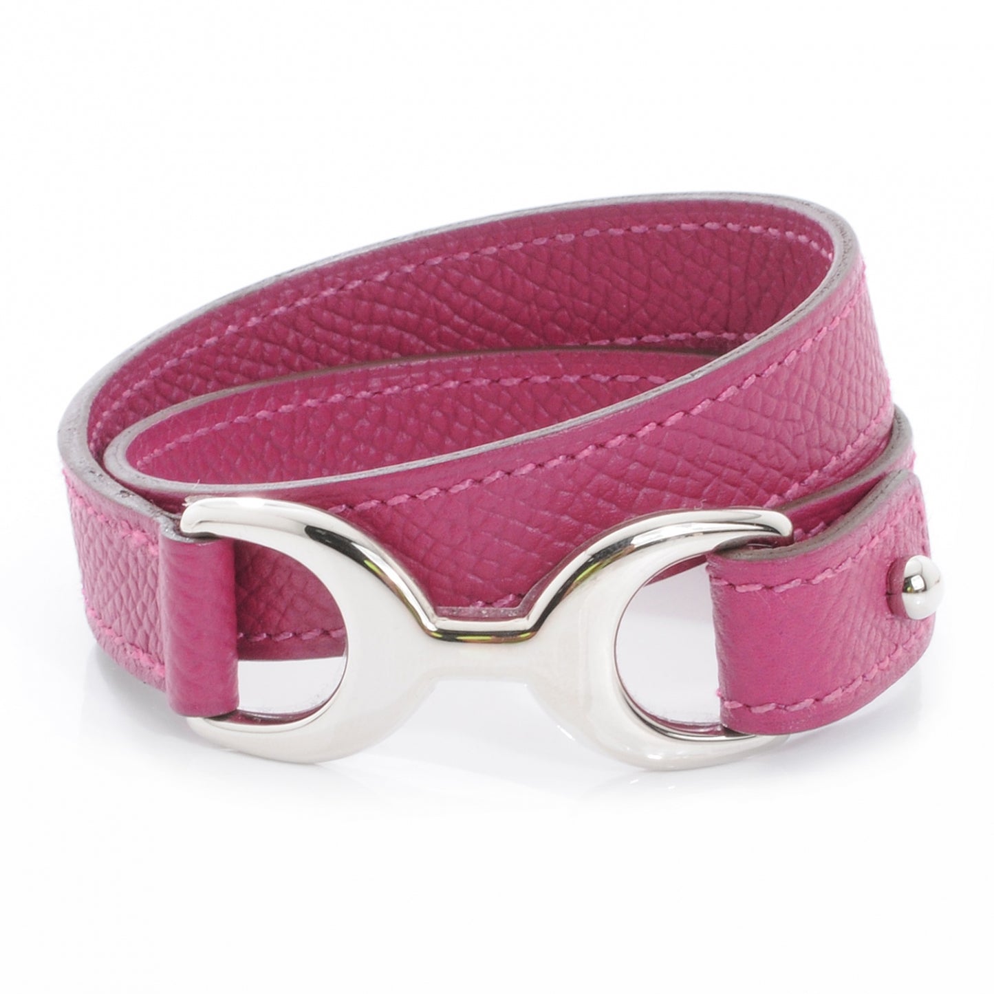 Epsom Baby Pavane Double Tour Bracelet Small Magenta