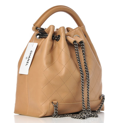 Chanel Calfskin Stitched Medium Urban Luxury Drawstring Backpack Beige 4 of 10