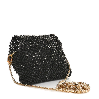 Fendi Crystal Vitello King Beaded Mini Pico Baguette Charm Black 3 of 9