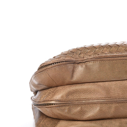 Bottega Veneta Metallic Goatskin Intrecciato Braided Zip Hobo Gold 19 of 22