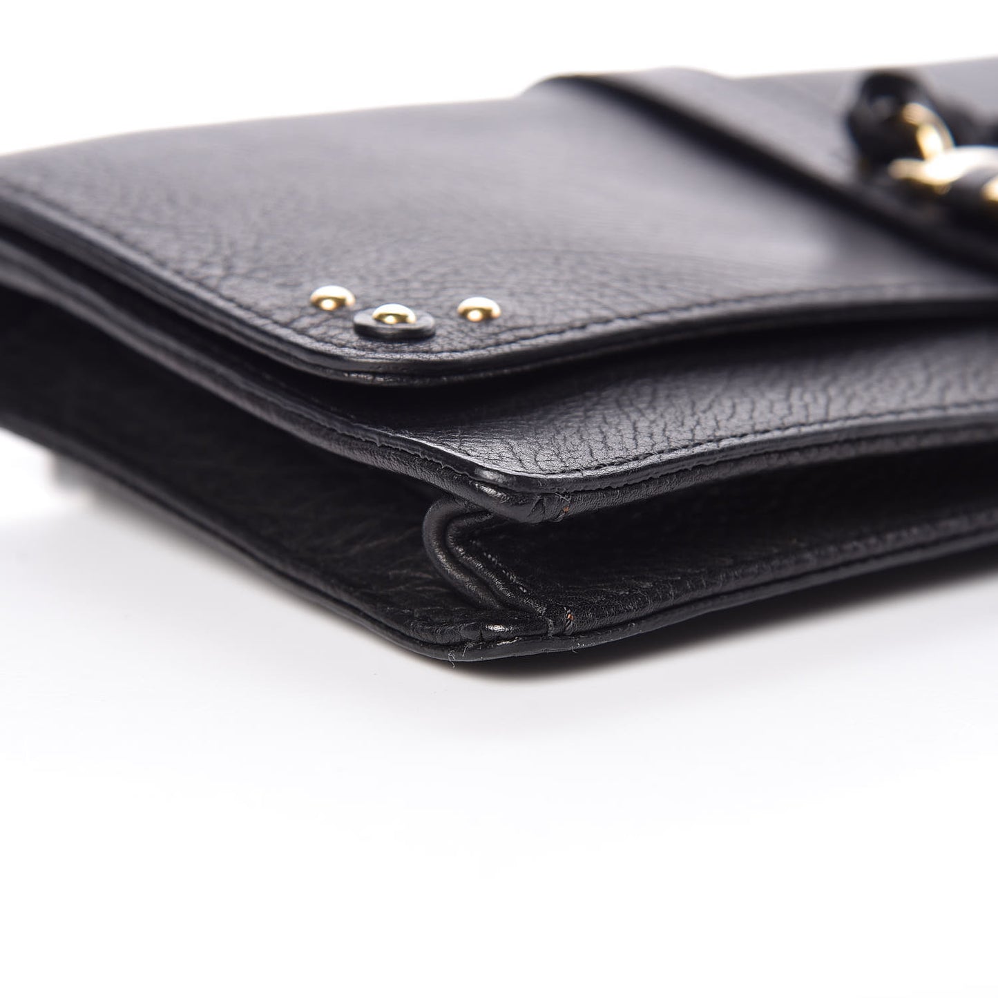 Calfskin Aurore Wallet on Chain Black