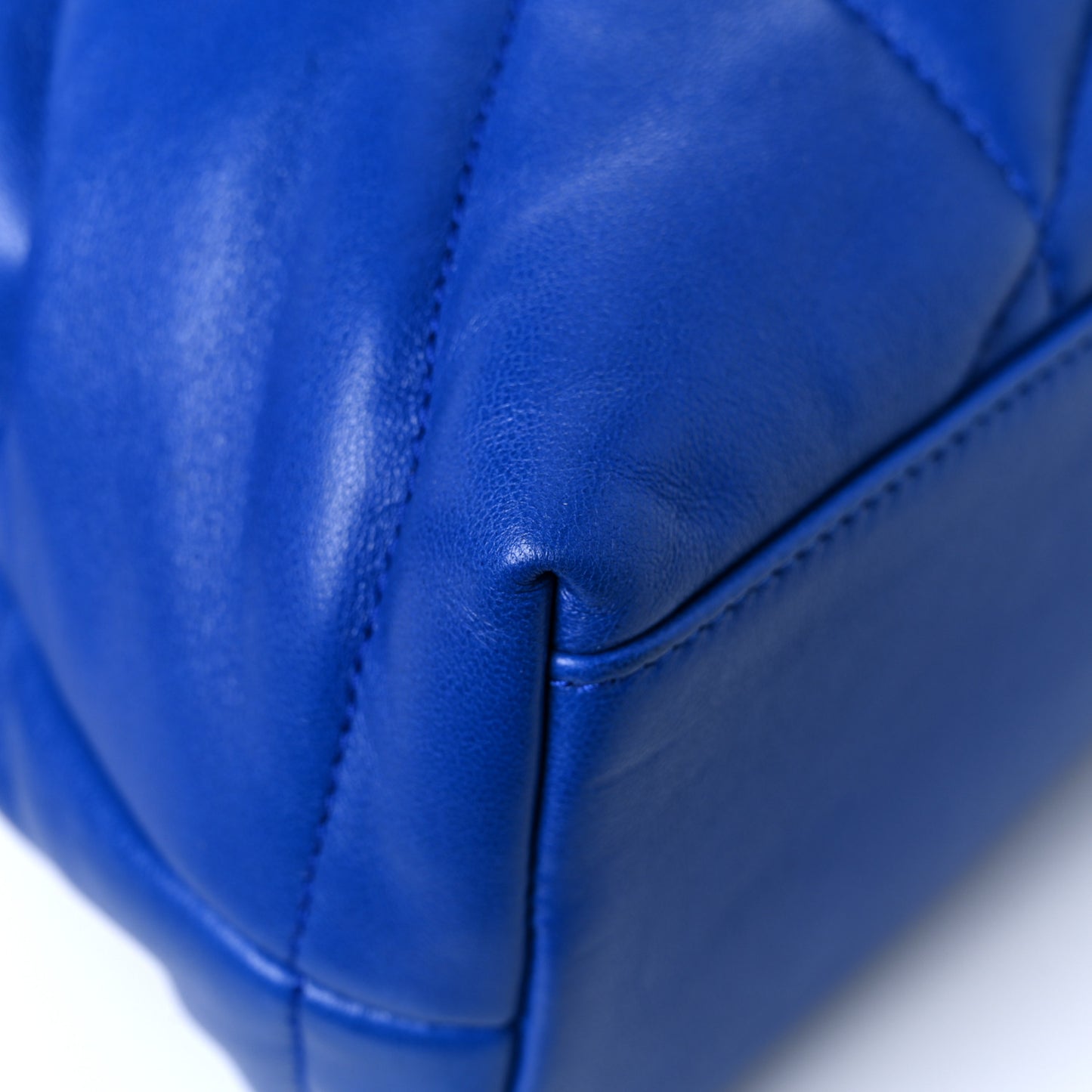 Lambskin Quilted Small Loulou Puffer Monogram Chain Satchel Majorele Blue