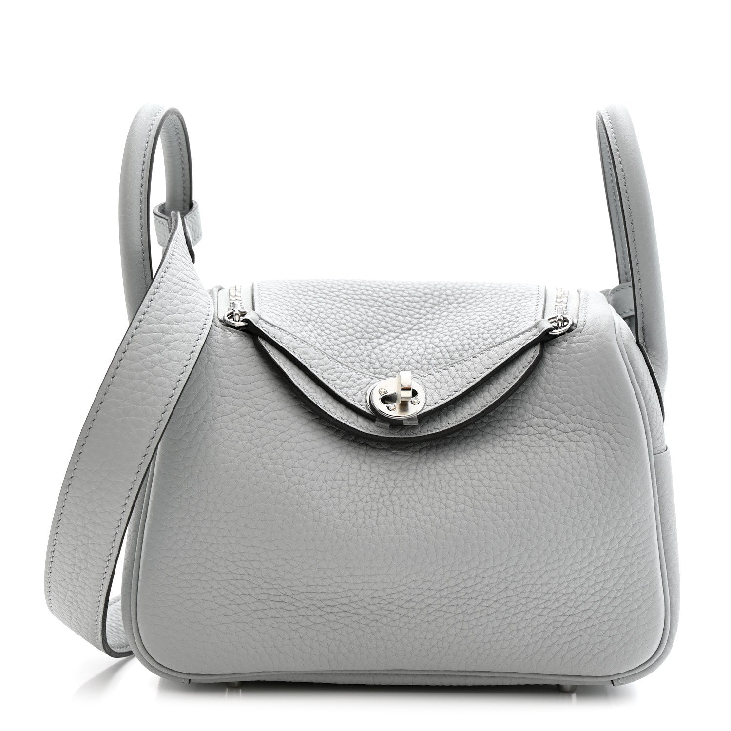 Hermes Taurillon Clemence Mini Lindy 20 Bleu Pale 1 of 11