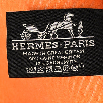Hermes Wool Cashmere H Riviera Blanket Terracotta 3 of 3