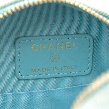 Chanel Denim Quilted Chanel 19 Round Clutch With Chain Neon Blue 6 of 12