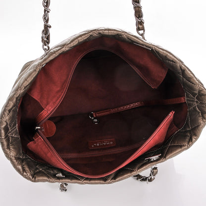 Chanel Metallic Aged Calfskin Quilted Large Cotton Club Tote Bronze 5 of 7
