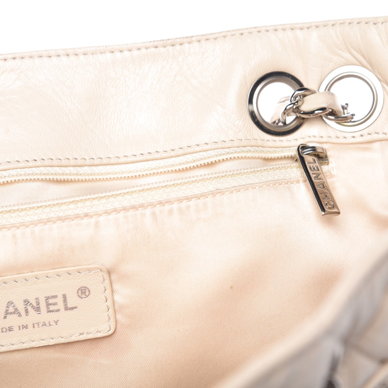Chanel Lambskin Quilted East West Tote Beige 10 of 20