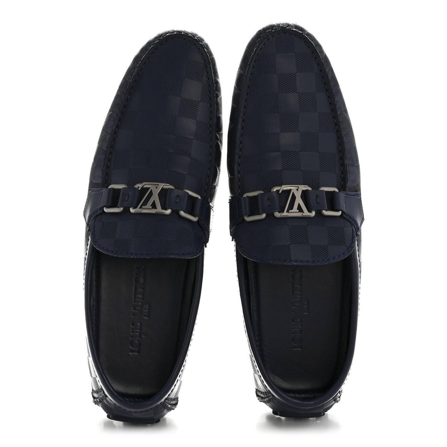 Damier Infini Mens Hockenheim Moccasin Loafers 9 Cosmos