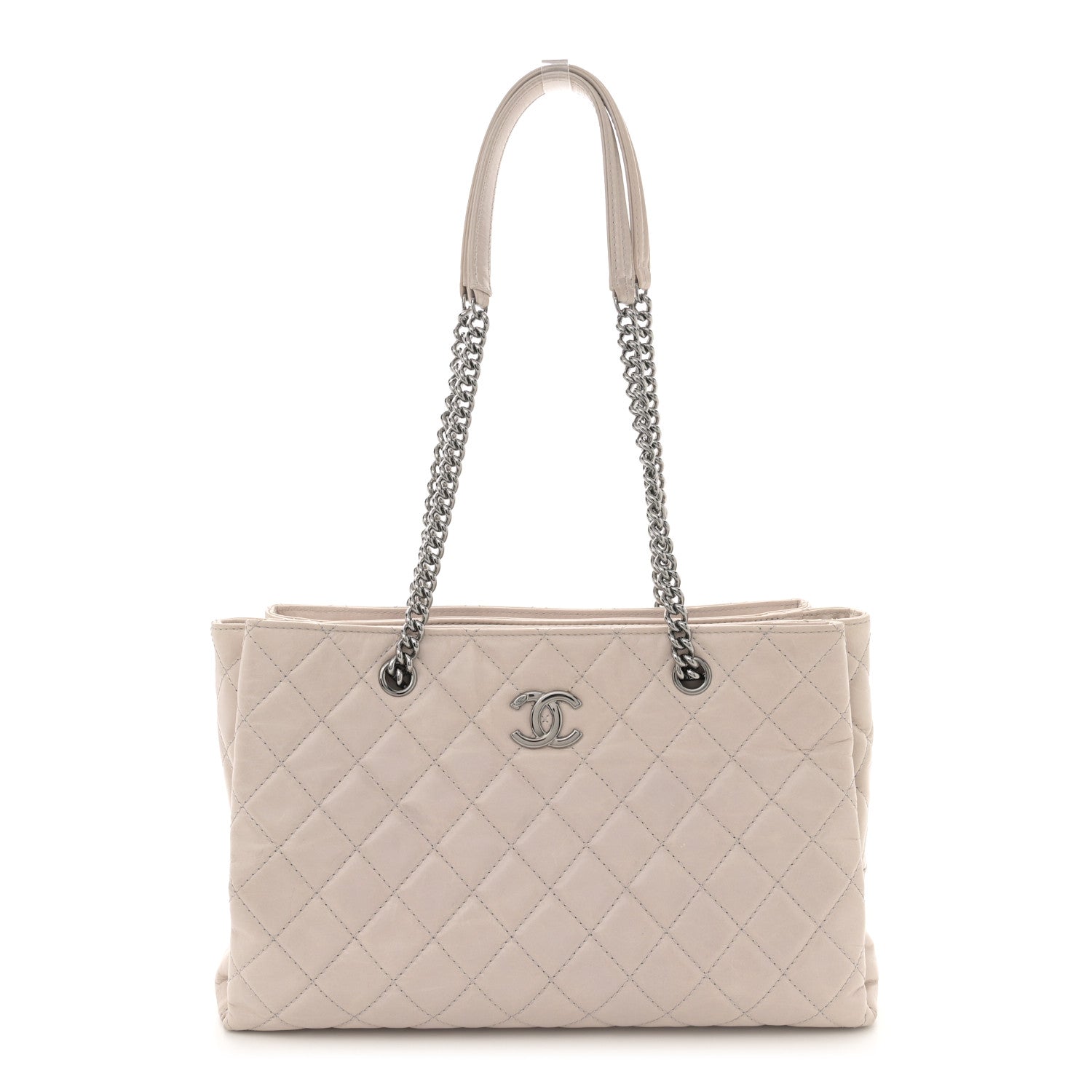 Chanel Glazed Calfskin Quilted Shopping Tote Light Beige 1 of 17