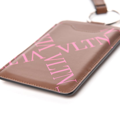 Valentino Garavani Calfskin VLTN Print Phone Case Brown 11 of 11