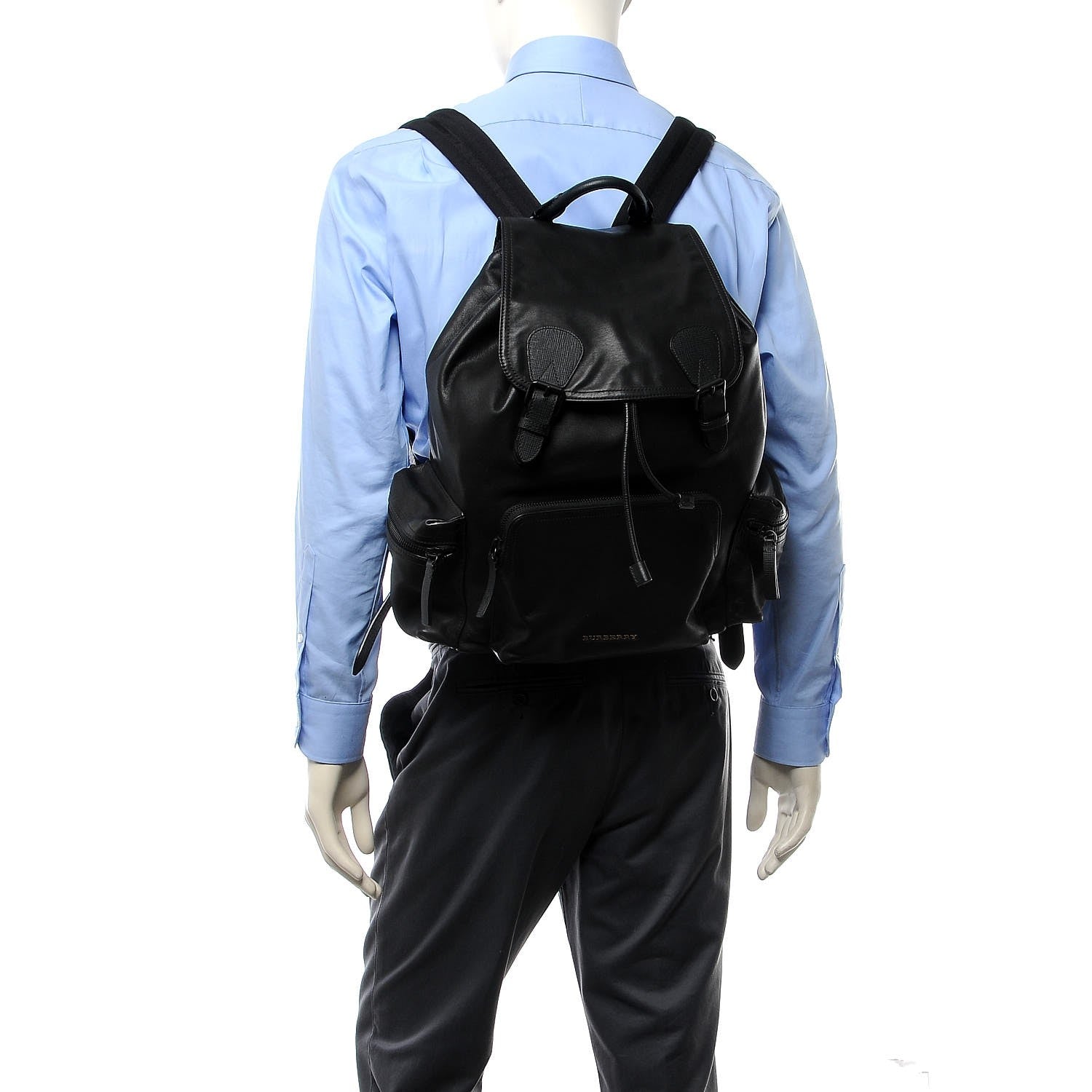 Burberry Weatherproof Calfskin Large Rucksack Backpack Black 2 of 8
