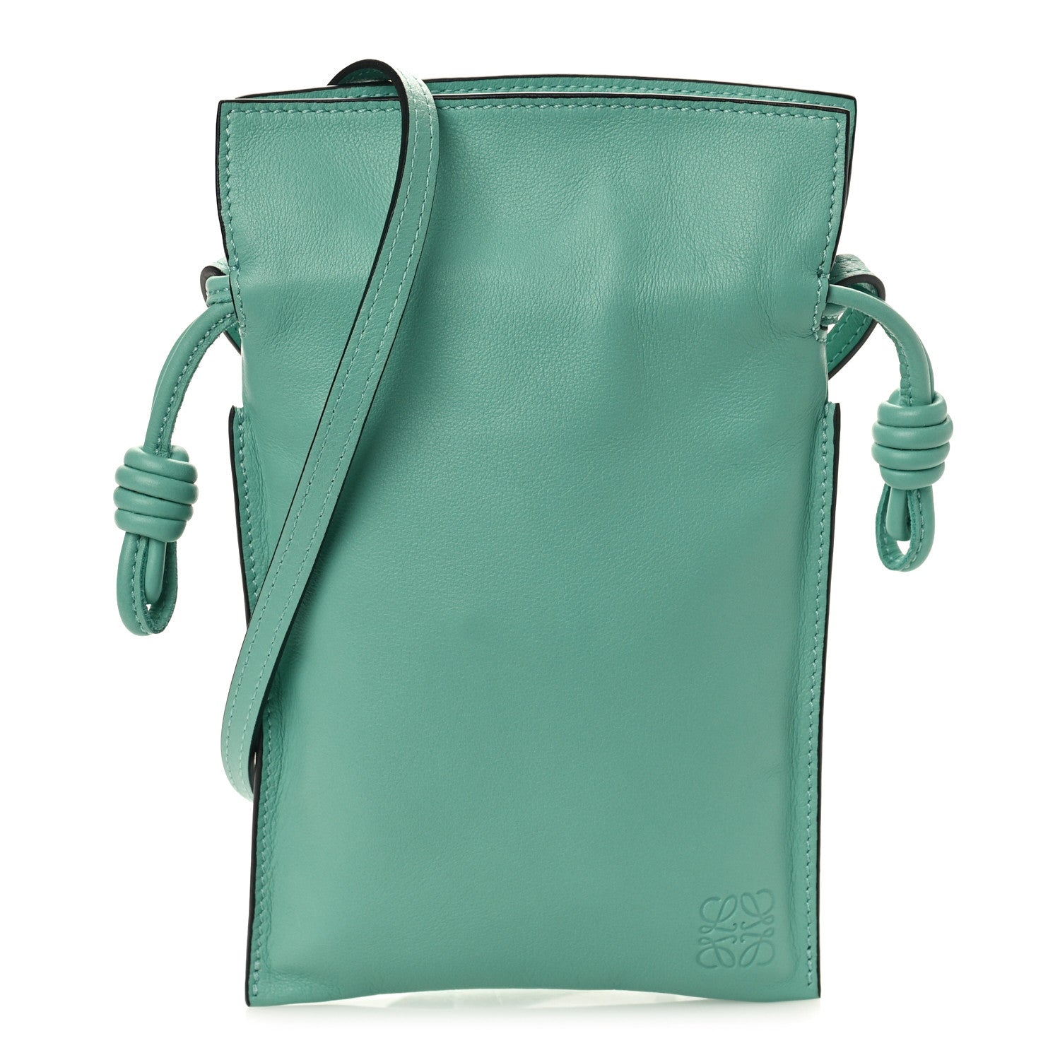 Loewe Calfskin Mini Drawstring Flamenco Knot Crossbody Bag Fresh Mint 1 of 8