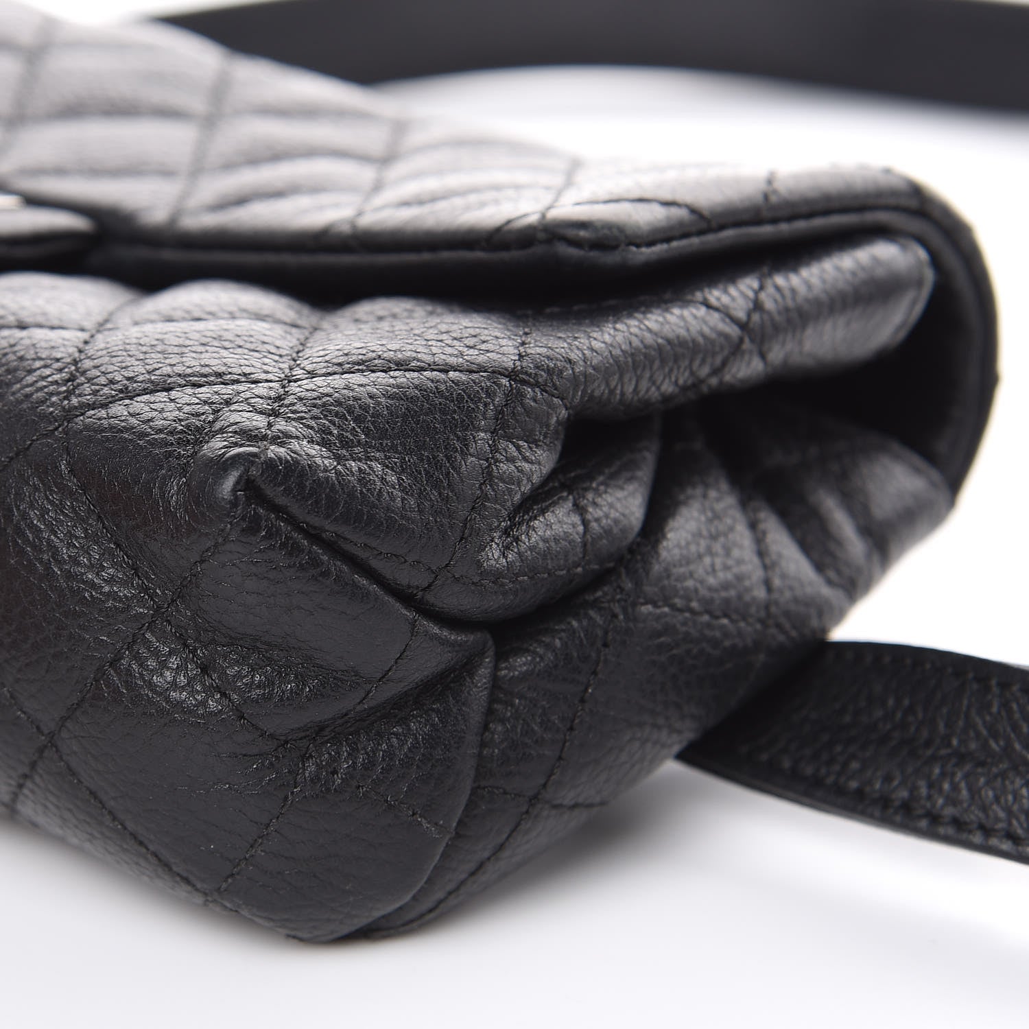 Chanel Grained Calfskin Quilted 2.55 Reissue Flap Belt Bag Clutch Black 10 of 17