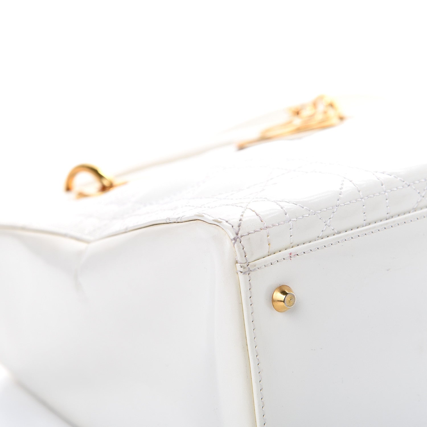 Christian Dior Patent Cannage Medium Lady Dior White 8 of 18