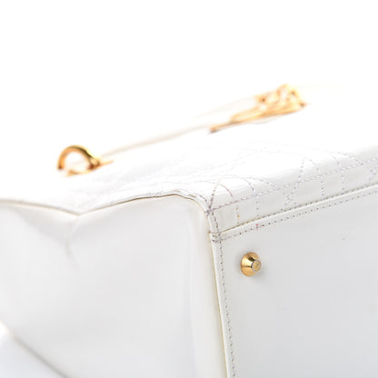 Christian Dior Patent Cannage Medium Lady Dior White 8 of 18