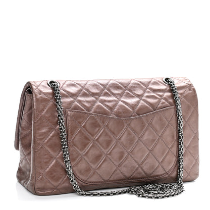 Chanel Metallic Aged Calfskin Quilted 2.55 Reissue 227 Flap Rose Fonce 2 of 9