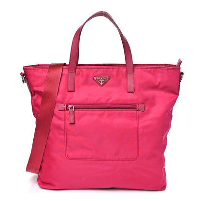 Prada Tessuto Nylon Saffiano Pocket Tote Ibisco 1 of 10