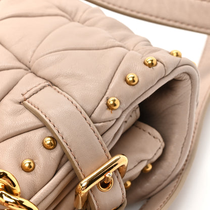 Miu Miu Nappa Quilted Studded Tote Cammeo 15 of 16