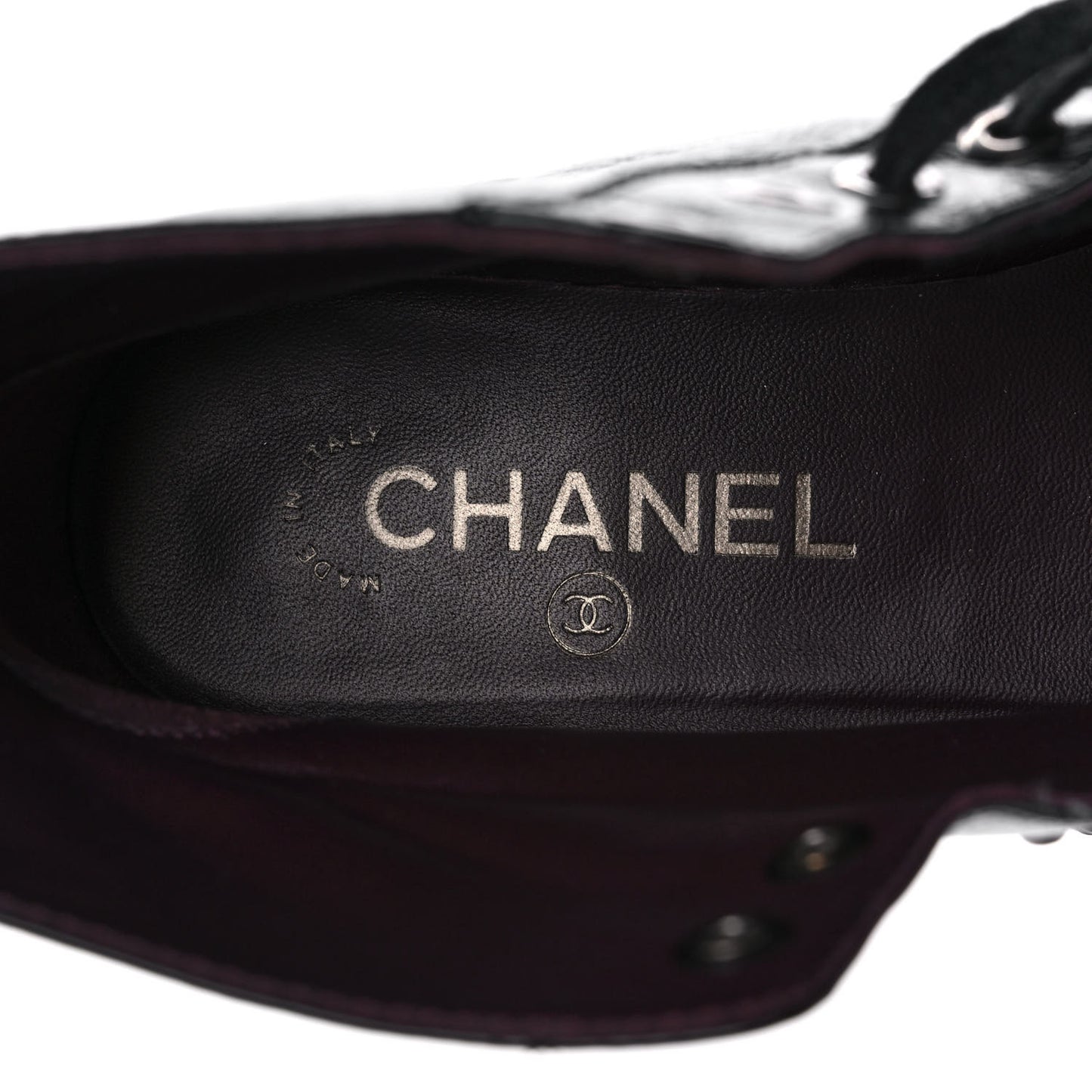 Crackled Calfskin Velvet Pearl Combat Short Boots 36 Black