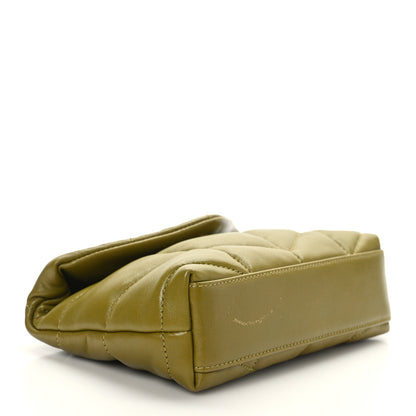 Saint Laurent Lambskin Monogram Loulou Puffer Pouch Clutch Olive 4 of 12