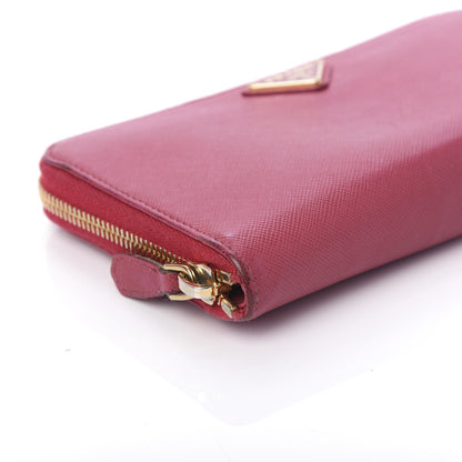 Prada Saffiano Triangle Zip Around Wallet Ibisco 6 of 10